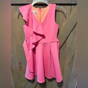 Bonnie Jean Pink Ruffle-Front A-Line Dress